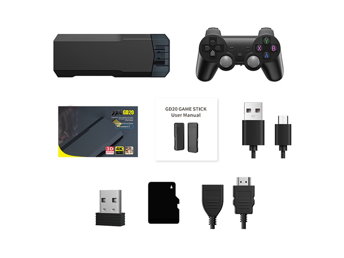 Controle Sem Fio Game Stick 128g 4k Hd