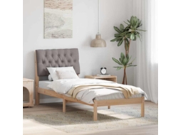 Vidaxl Estrutura De Cama Com Cabeceira Estofada Castanho 75 X 190 Cm