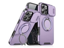 Adequado Para Iphone 11 Capa De Telemóvel, Com Suporte Rotativo E Tampa Da Câmera Roxo