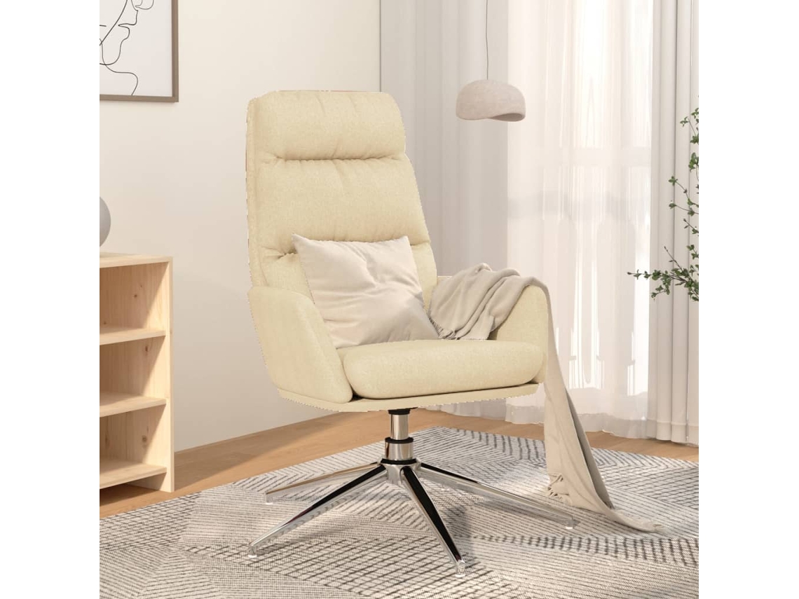 Vidaxl Cadeira De Descanso Tecido Cor Creme
