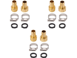 Kit De Reparo Mangueira Jardim 3 Peças, Conector Com Braçadeiras Aço