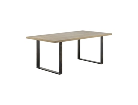 Mesa de Jantar MOG CASA Macon 220x100 - Tampo Efeito Carvalho e Pés Industriais I-FLAIR