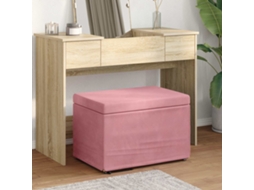 Vidaxl Banqueta Rosa 61 X 41 X 40 Cm Veludo E Madeira De Engenharia