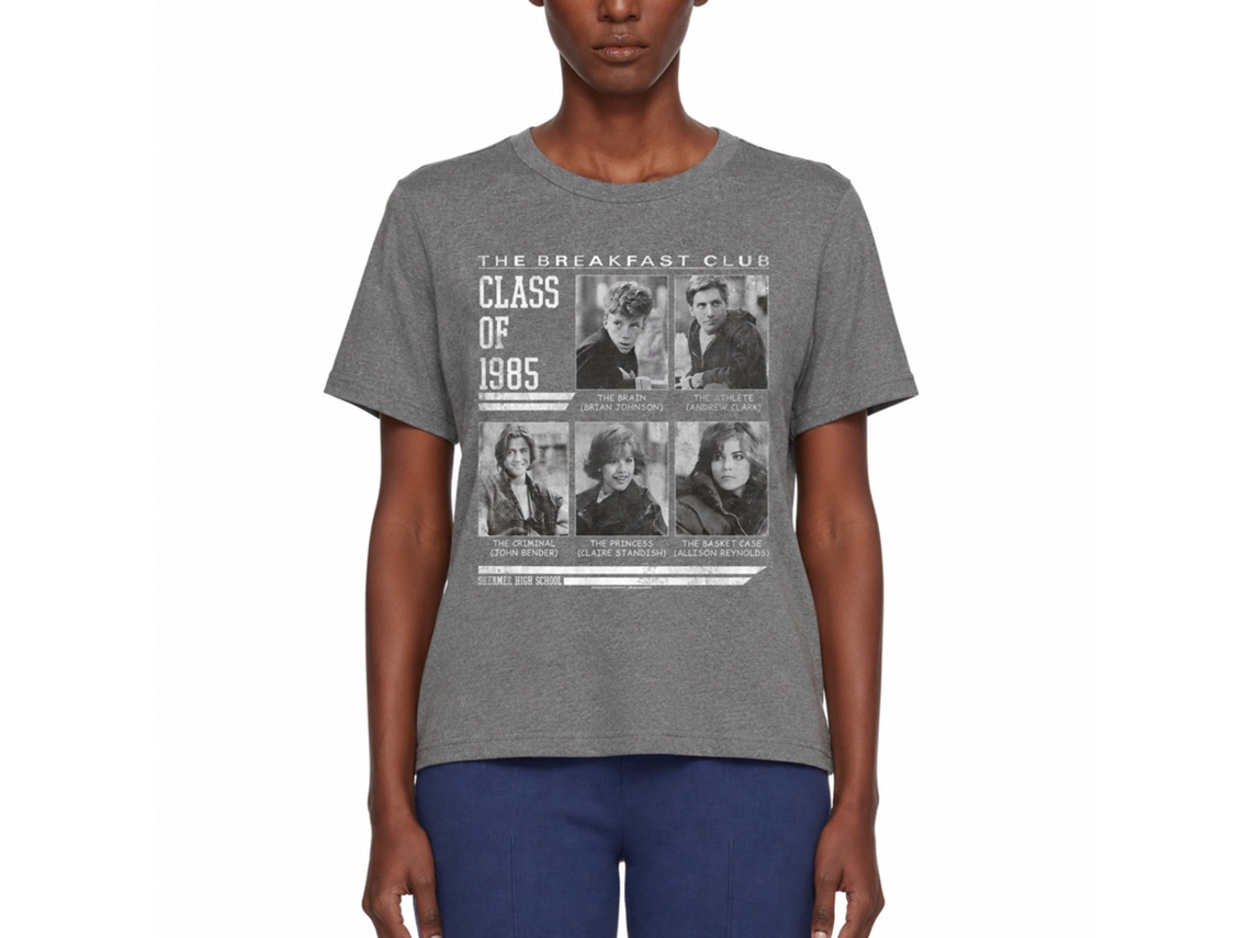 Rockinstone Breakfast Club Movie Class '85 Yearbook Heather Graphite Adult T-shirt Size:m