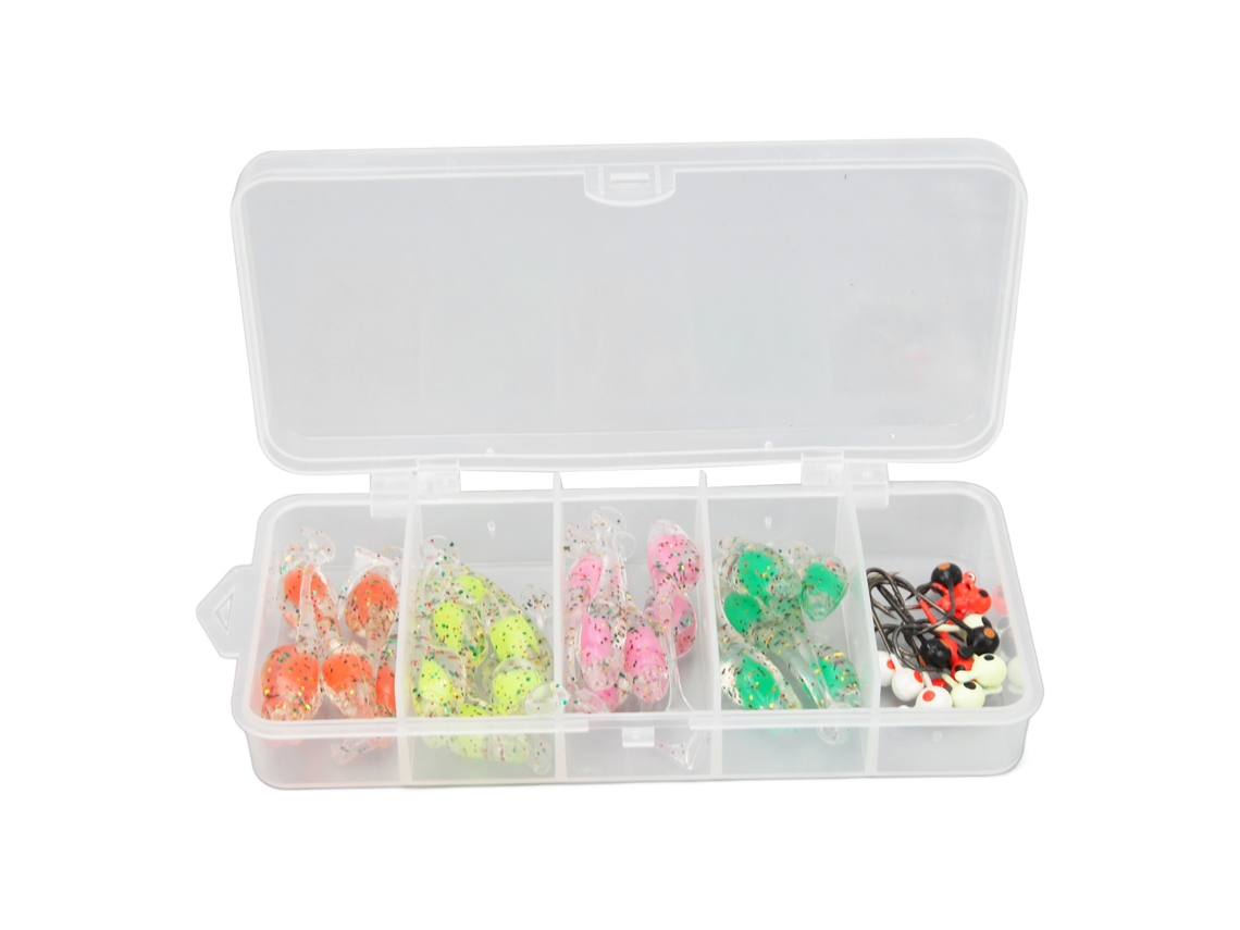 Kit de Iscas de Pesca com Cebos Blandos de Silicone TPE, Cauda em T e Anzóis em Caixa S/MARCA