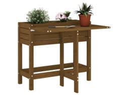 Vidaxl Floreira De Jardim Com Tampo Dobrável Pinho Maciço Castanho-mel
