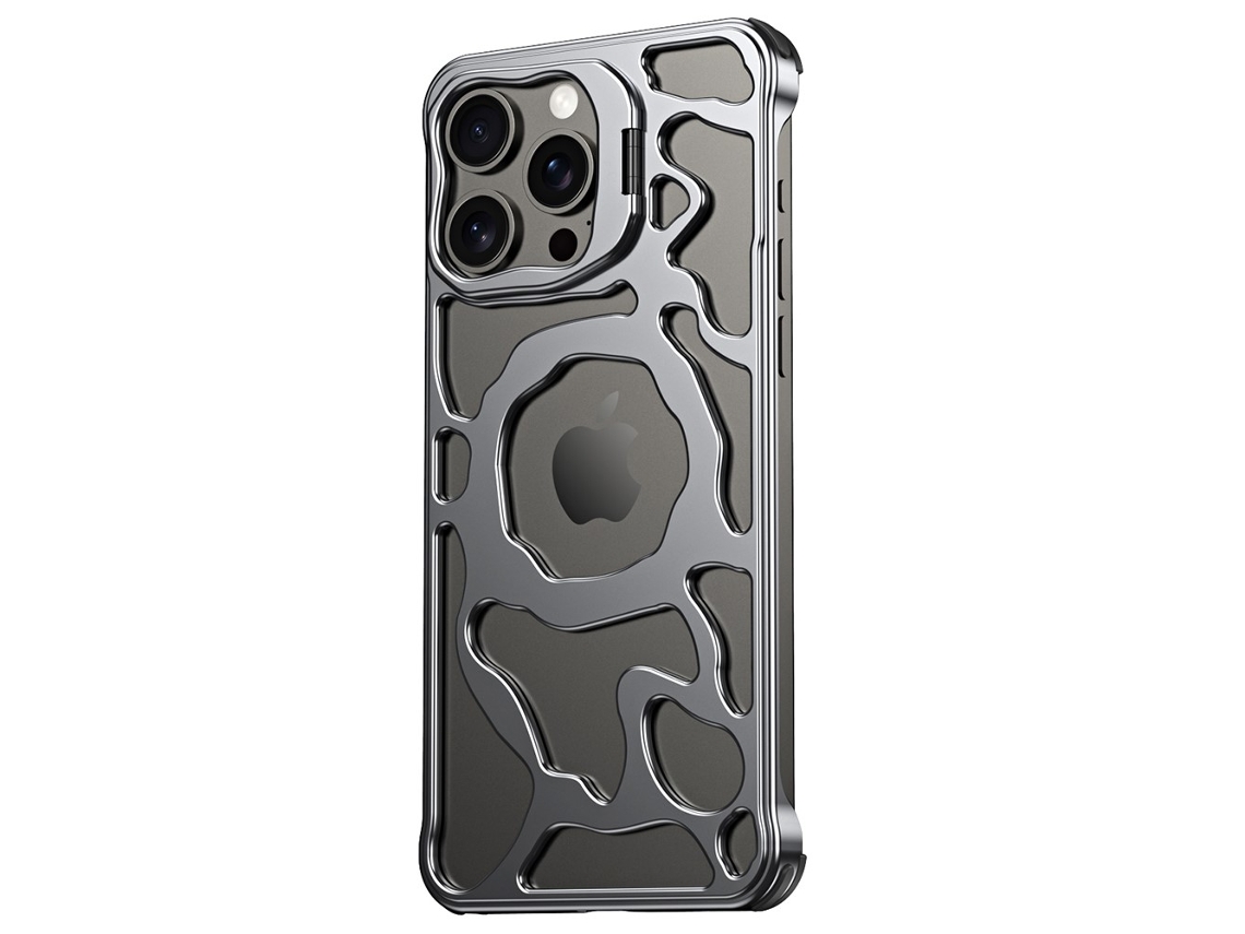 Suporte Casa Para Iphone 13 Pro Alumínio Magnética Prateado