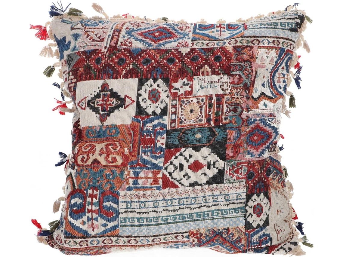 Capa de Almofada Elegante Chenille 45x45cm com Estampa Floral Marroquina e Design Geométrico para CHABERLU