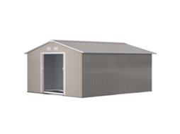 Galpão Jardim S/MARCA, 12,4 m², 340x386x200 cm, 2 portas deslizantes, reforço base, cinza claro