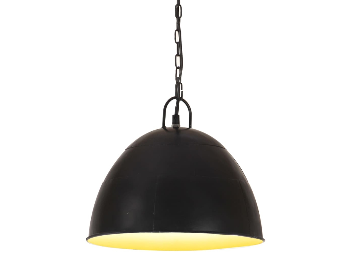Vidaxl Candeeiro Suspenso Vintage Indust. Redondo 25 W 31 Cm E27 Preto