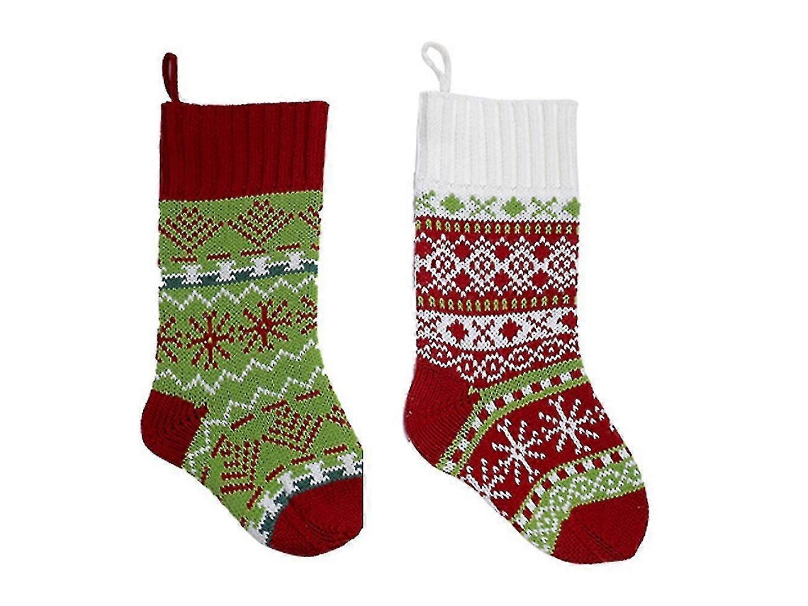Meias De Natal De Tricô , Meias De Tricô Trançado Clássicas. Olysi Shop (pacote Com 2)