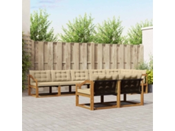 Vidaxl Conjunto De Sofás Para Exterior 8 Unid. Natural E Bege