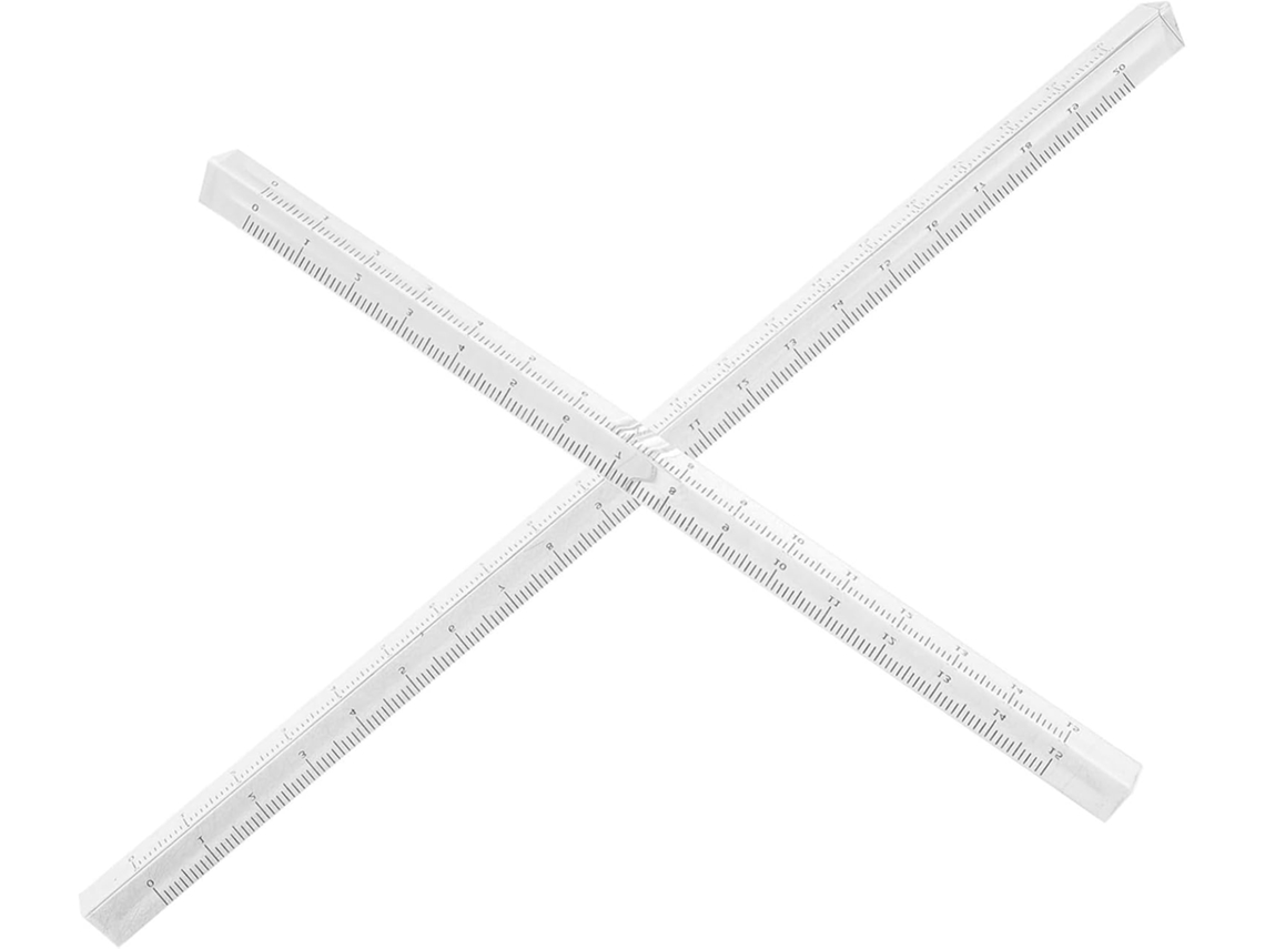 Conjunto de 2 peças transparentes com design métrico Osaladi para estudantes, material plástico para uso médico.
