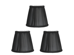2026 3pcs Lâmpada de Tecido E14 Moderna para Mesa e Candelabro com Clip Preto