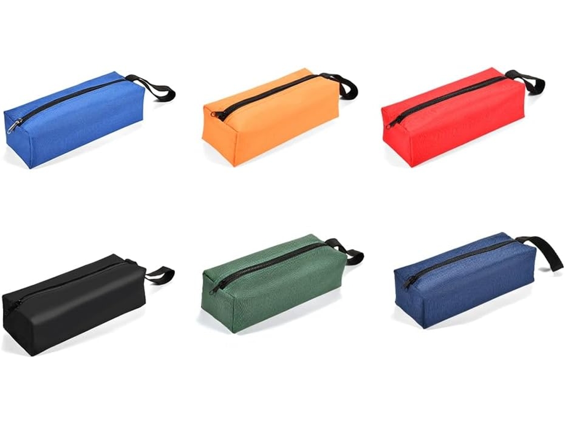 Conjunto de 6 pequenas bolsas para ferramentas com zíper, em tecido Oxford impermeável, organizador de ferramentas portátil.