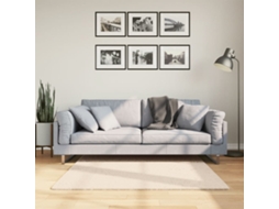 Vidaxl Tapete Pelo Curto Macio E Lavável Huarte 120x120 Cm Bege