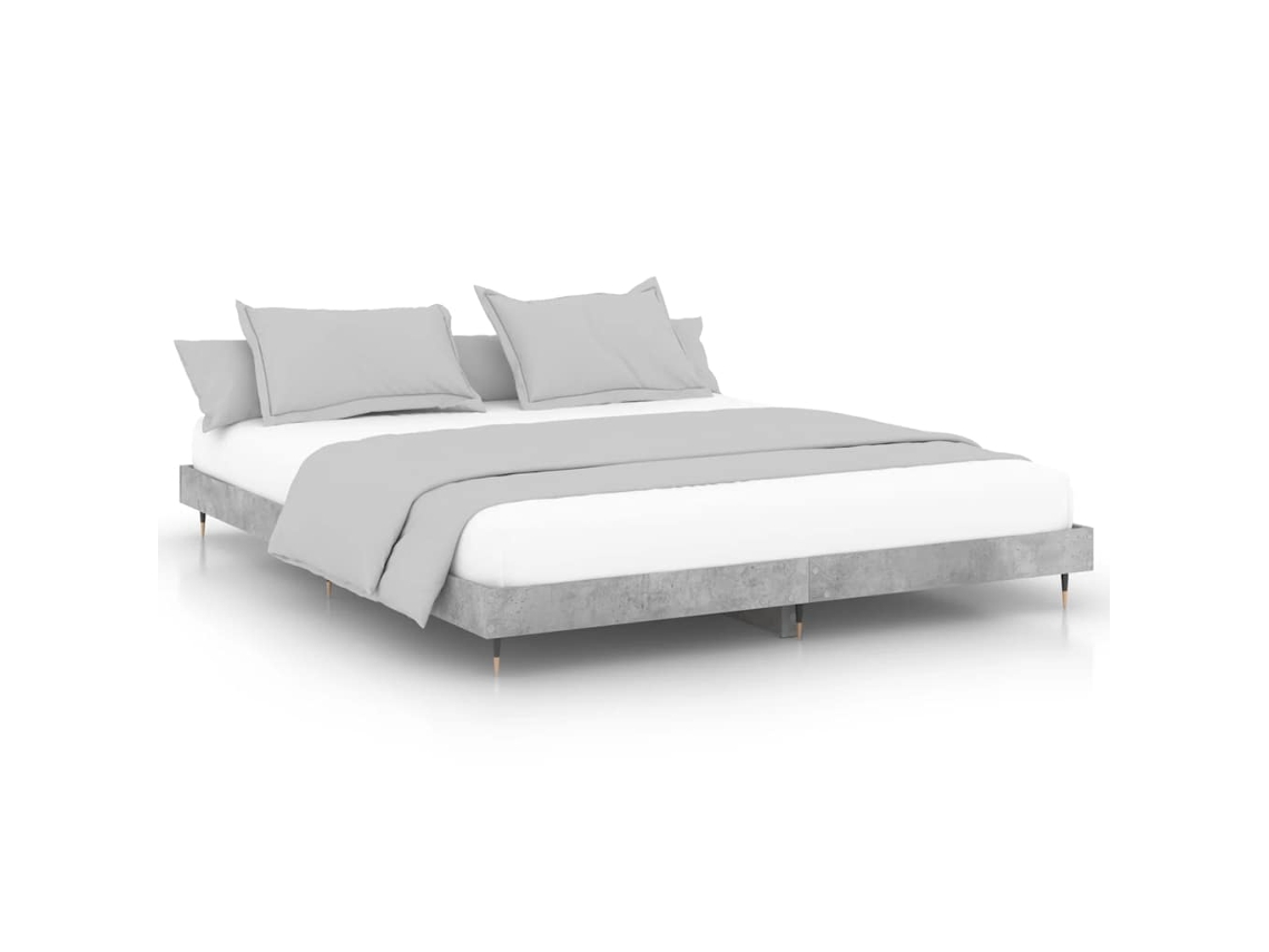 Bed Frame, Bed Frames Vidaxl Cinzeto Madeira Processada (120 X 200 Cm)