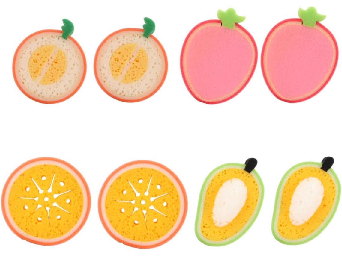 Esponjas De Banho Em Formato De Frutas, Conjunto De Escovas Esfoliantes Corporais Para Chuveiro, Esp Gokoco