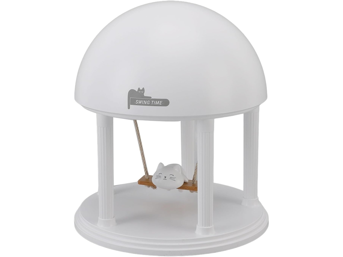 Luminária de mesa com abajur alto, luz noturna e um charmoso balanço em formato de gato Longa duração da bateria