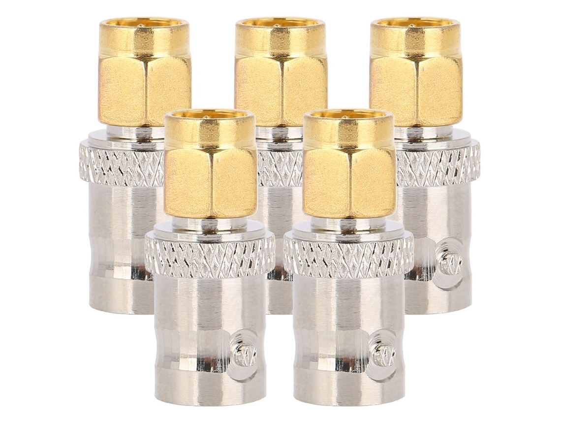 Mali 5pcs Adaptador de Rf Sma Macho para Bnc Fêmea Conexão de Rádio Cobre Completo