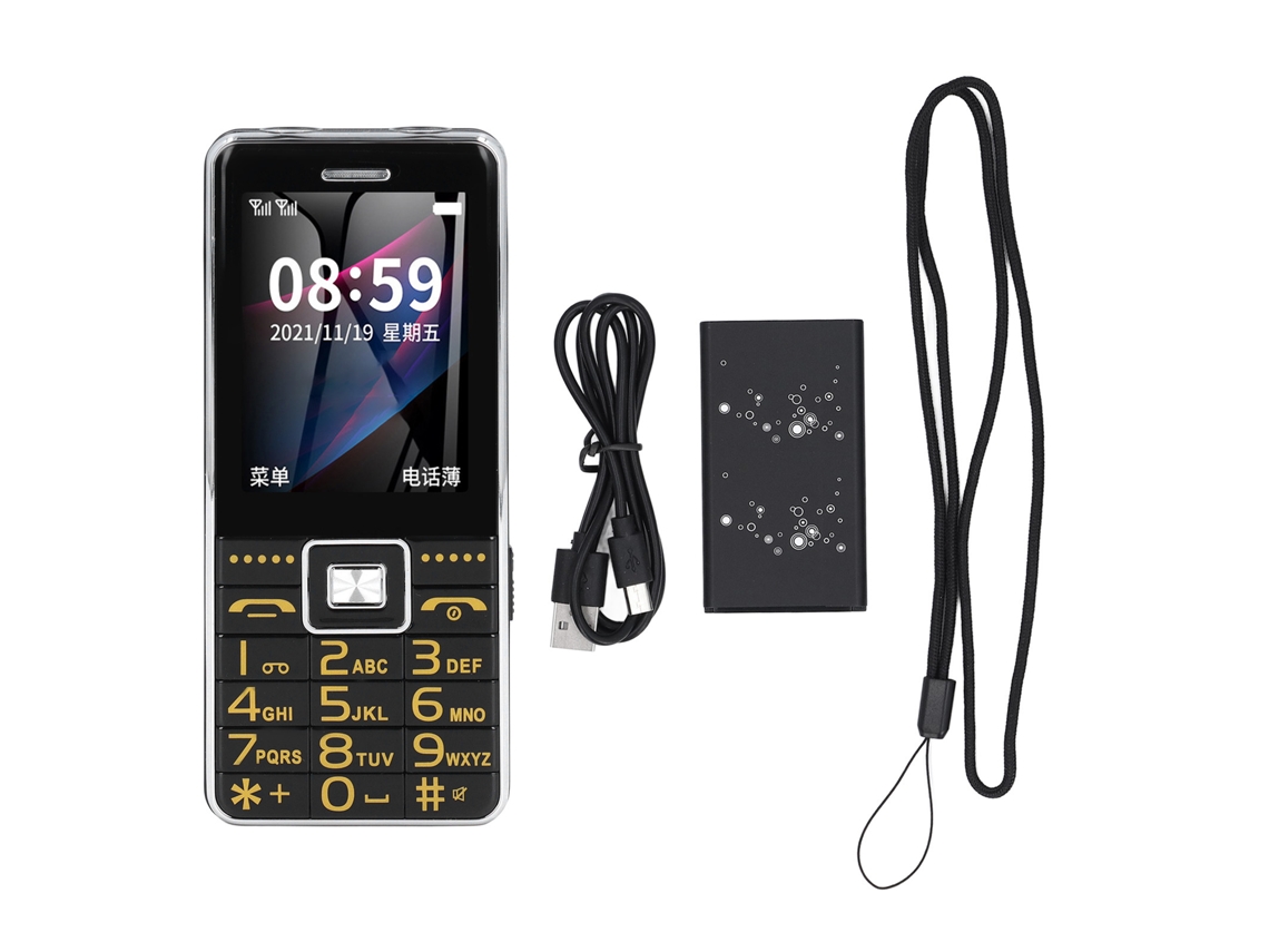 2026zentro-telefone Celular Com Botões Grandes Tela 2.4 Polegadas 3 Slots Gsm Básico Para Idosos E Crianças Preto