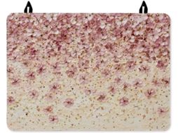 Tampa - Lareira elétrica com estampa de flor de cerejeira, pétalas elegantes de primavera, detalhes dourados, Borracha Cor