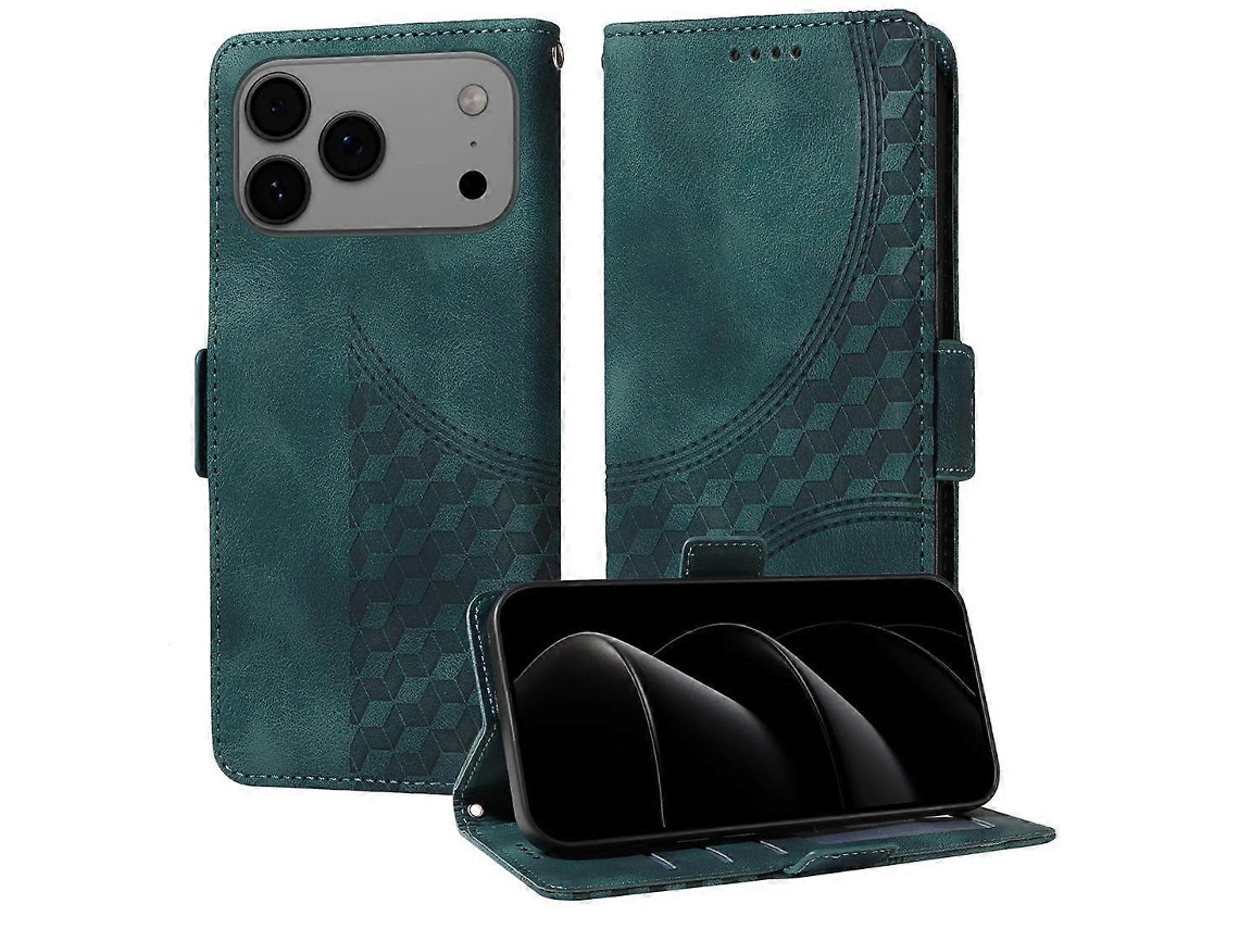 Capa De Celular De Couro Estrelado Com Losangos Em Relevo
