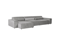 Sofá Modular Estofado de Estilo Minimalista Moderno BELIANI Hellnar de Poliéster Cinzento 364X176X70
