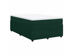 Cama Boxspring com Colchão Veludo Verde Escuro MAISON EXCLUSIVE (120x200 cm)