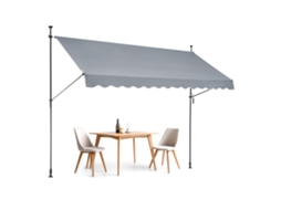 VEVOR 138X47 Polegadas Toldo de Pátio Toldo Retrátil Abrigo para Guarda-Sol com Manivela