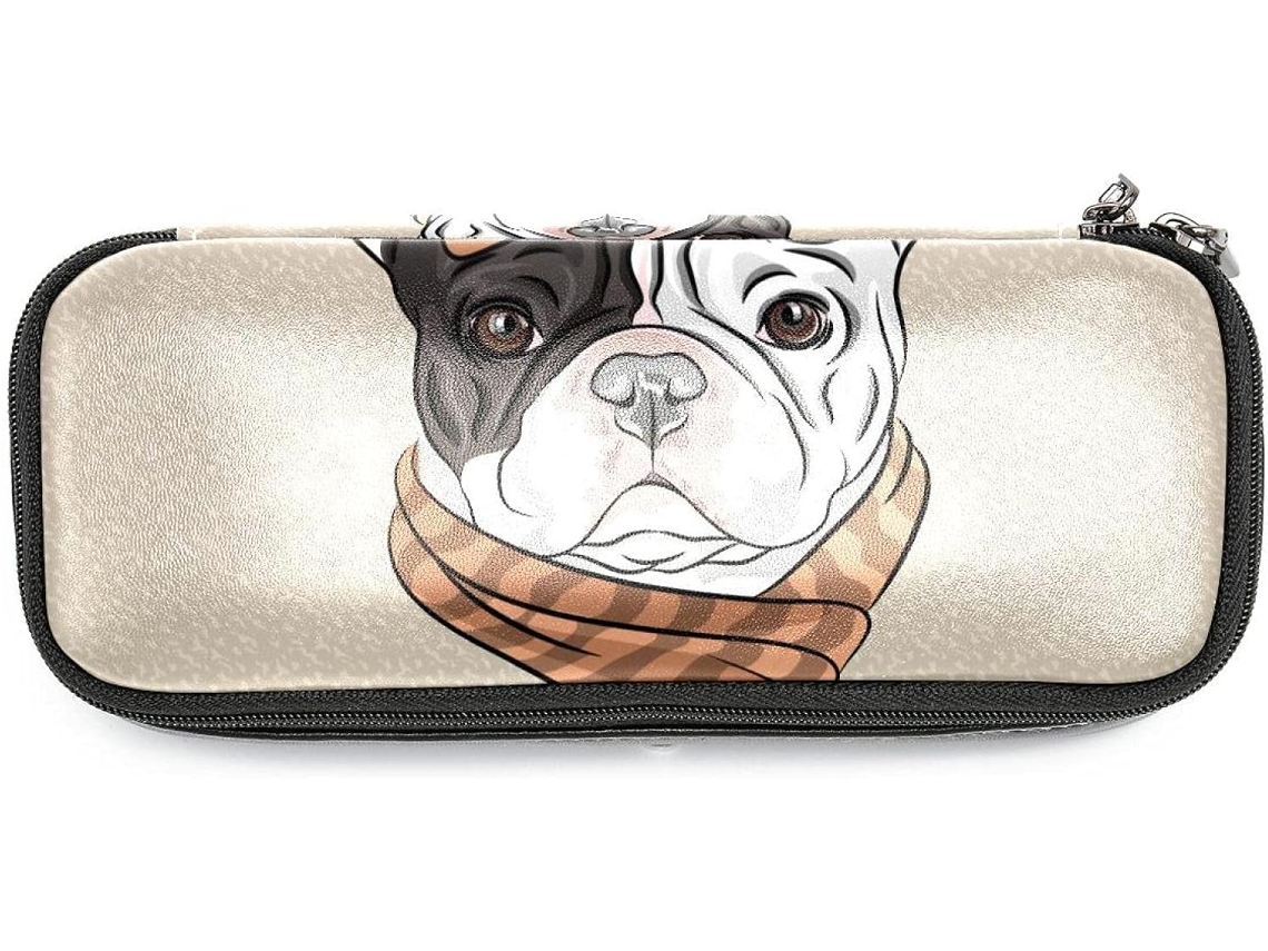 Estojo Grande Com Estampa Moderna De Bulldog Francês, Organizador Lápis, Nécessaire Escola, Escritório,