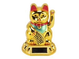 Figura Gato da Sorte LAXISCREED Solar Dourado