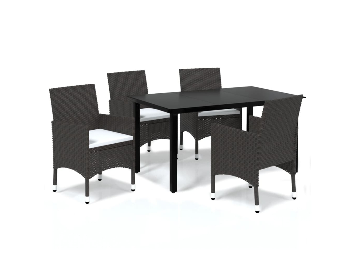 Dining Set, Dining Sets Vidaxl Marrom Rattan / Vime (mesa Com 150 Cm De Comprimento)