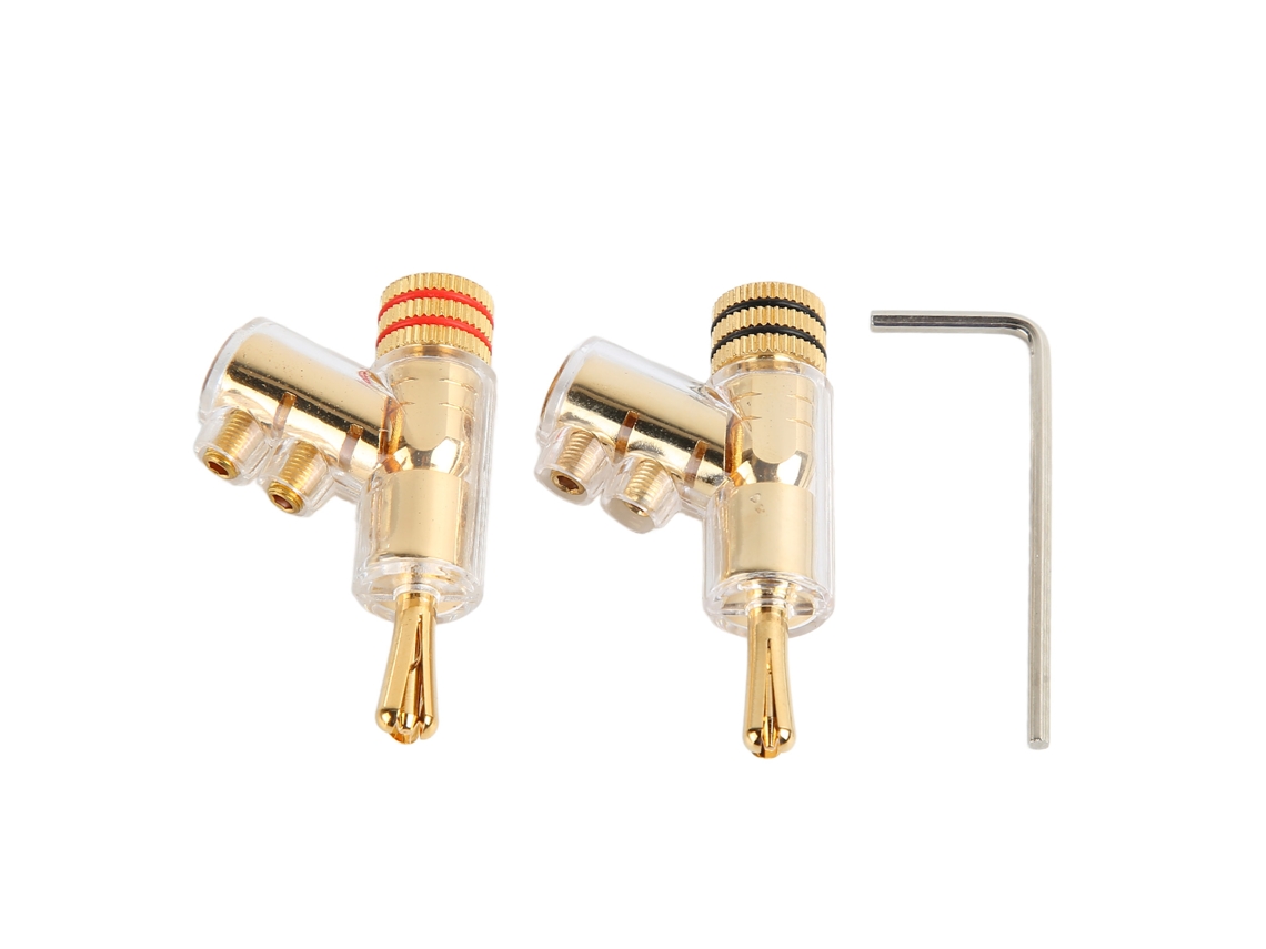 Conectores Banana con Bloqueo de Cobre Oro para Altavoz 6 Mm | S/MARCA