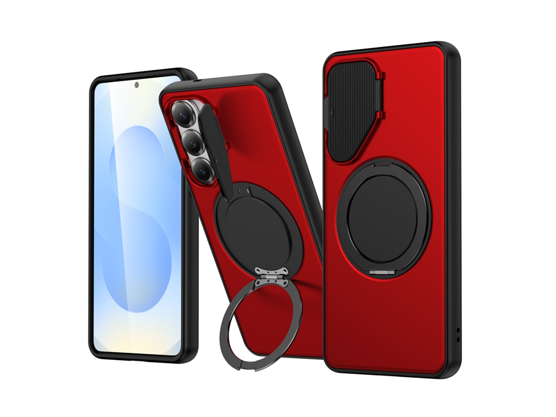 Capa Magnética Para Celular Com Suporte Giratório, Proteção Para A .vermelho série Shell God Sbl, Samsung A36 5g