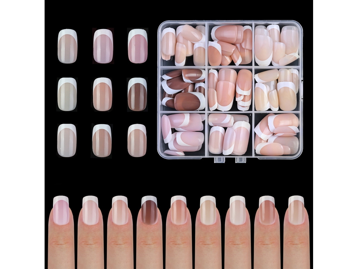 Dicas De Unhas De Gel Francês Com Base E Primer Pré-aplicados 9 Cores 15 Tamanhos Para Artesanato De Unhas Diy