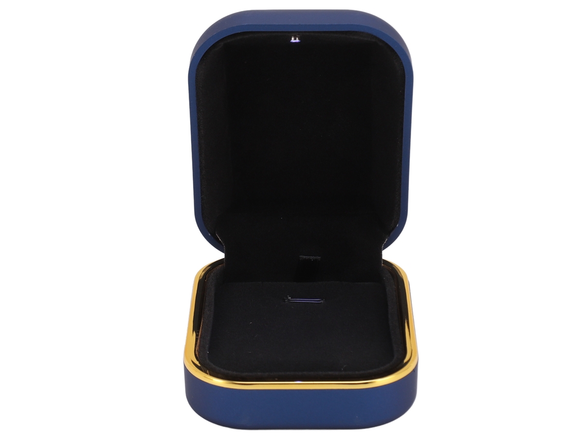 Caixa de Pingente com Luz Led Retangular Borracha Veludo para Colar Pulseira Presente