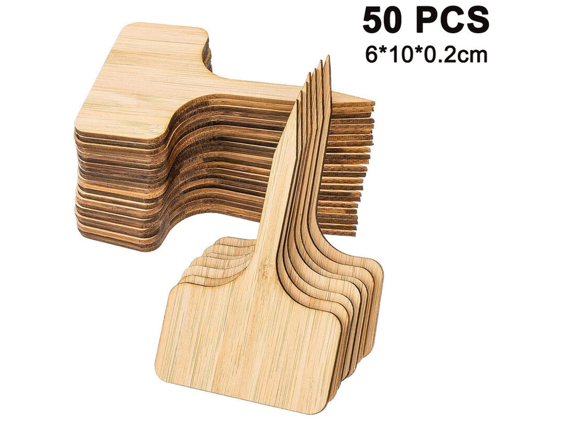50 Marcadores de Bambu em T para Plantas AQUAFORGE
