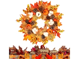 Guirlandas De Ação De Graças Para Porta De Entrada, Guirlanda De Porta De 45cm Com Decoração Sazonal Gokoco