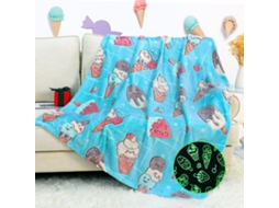 Manta De Flanela Estampada, Cobertor Fino E Quente Para Todas As Estações, Ideal Para Sesta, Escritório E Oferta 150x200cm Sorvete Hexinyigjly