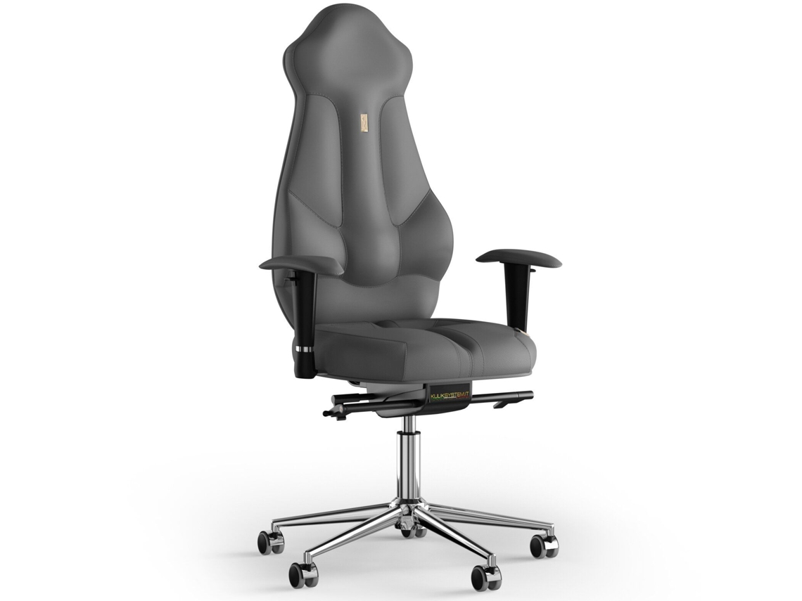 Cadeira de Escritório Ergonómica KULIK Imperial PU Couro (Cinzento -130x50x50cm)