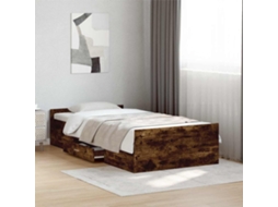 Vidaxl Estrutura De Cama Com Armazenamento Carvalho Fumado 80 X 200 Cm