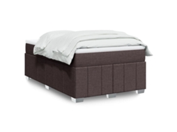 Vidaxl Cama Boxspring Com Colchão 120x190 Cm Tecido Castanho-escuro