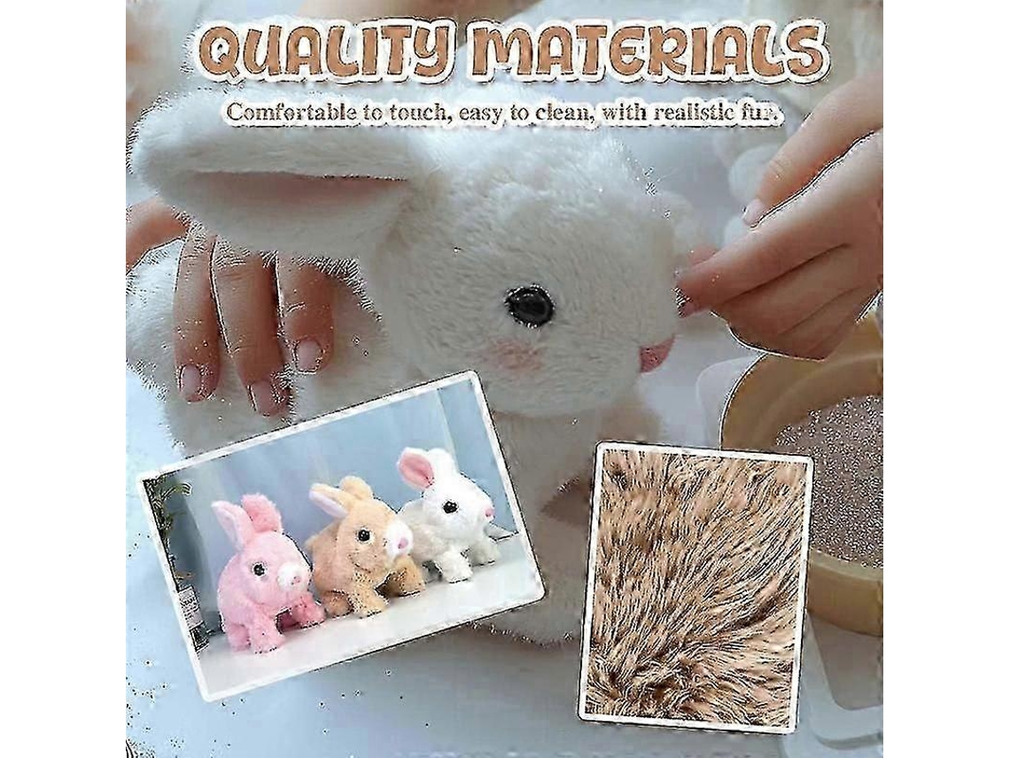 Coelho De Peluche Interativo Com Movimento E Sons