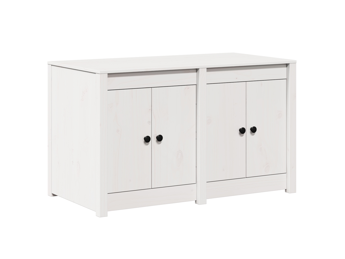 Conjunto 1 Armazenamento De Armários De Cozinha Vidaxl Branco Madeira De Pinho Maciça (106 X 55 X 64 Cm)