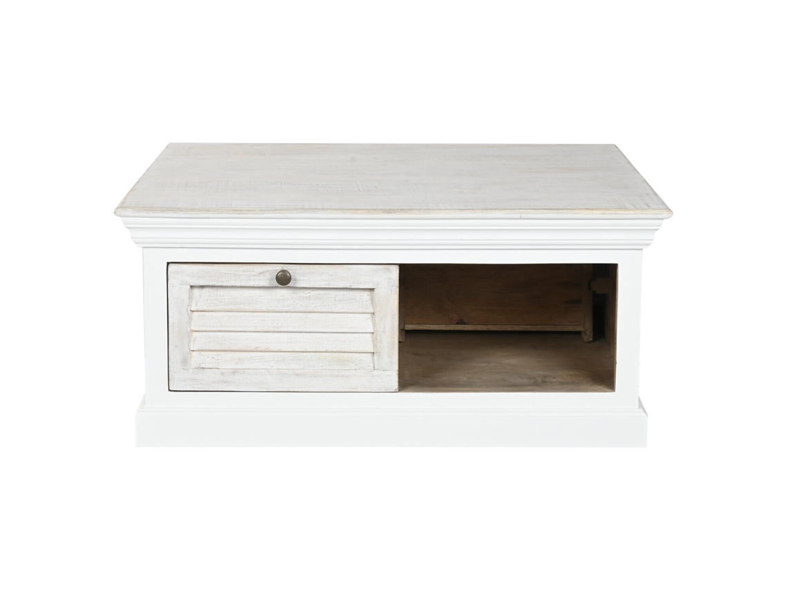 Mesa de centro em madeira de manga branca, 90x90x40cm ALEXANDRA HOUSE LIVING