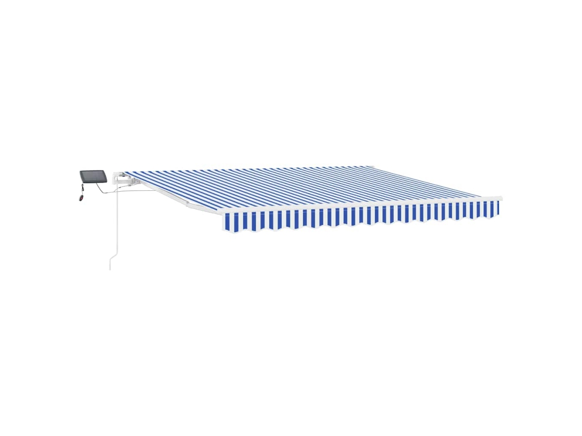 Toldo Retrátil Azul e Branco 350x250 Cm Poliéster e Alumínio MAISON EXCLUSIVE