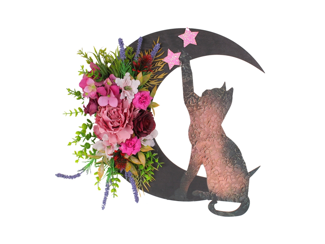Coroa Lua Gata Decorativa Artificial Halloween
