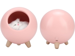 Luminária Noturna Casinha De Gatinho Carregamento Usb Sem Ajuste