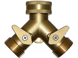 Adaptador de Conector Torneira Jardim Latão 3/4" Fêmea com 2 Vias para Mangueira Irrigação, Vias, Ferramentas